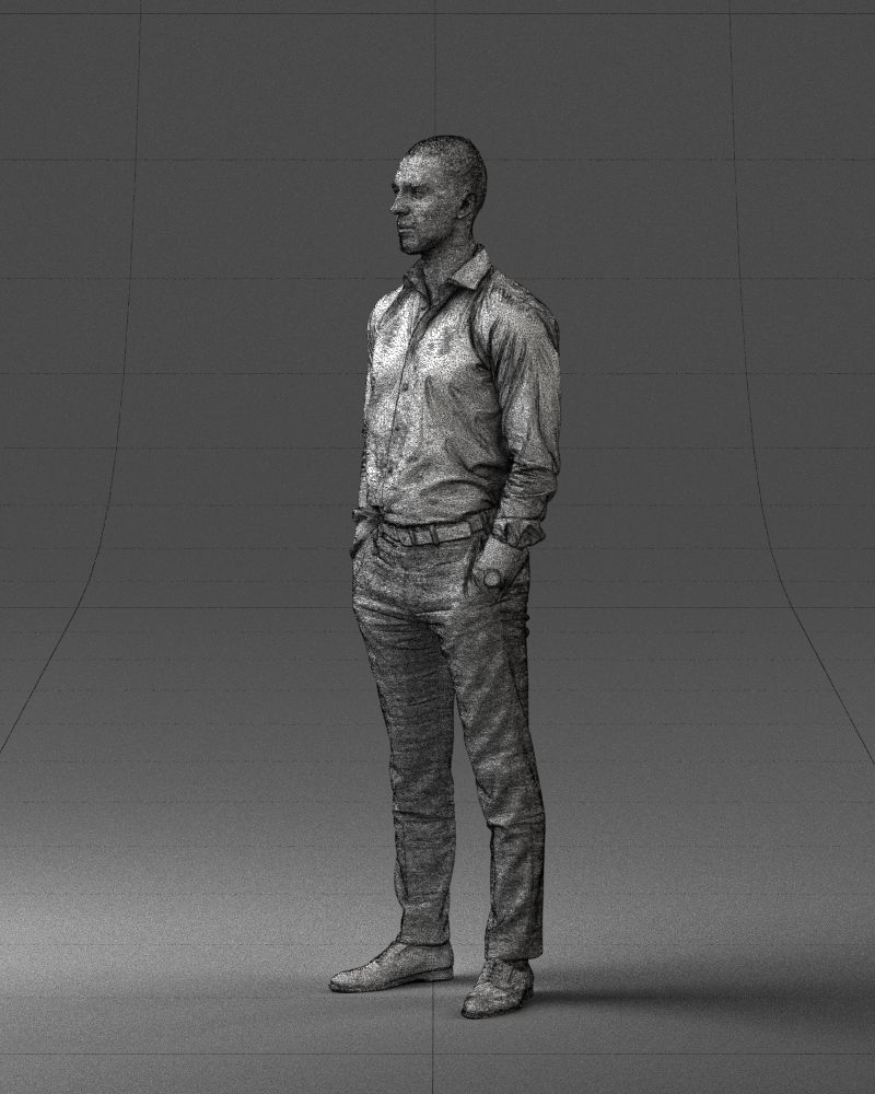 000241 Man in White Shirt and Formal Trousers 0116 3D model_30