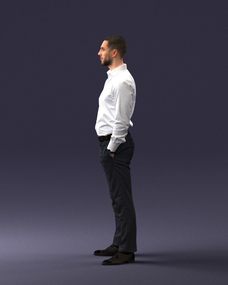 000241 Man in White Shirt and Formal Trousers 0116 3D model_25