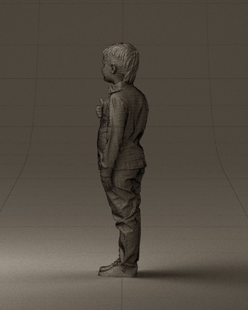 Kid in blue polo 0671 3D Print Ready 3D print model_31