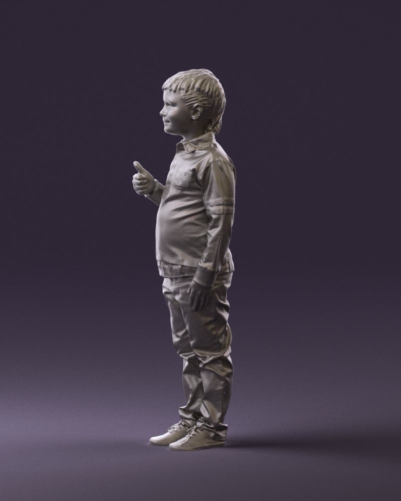 Kid in blue polo 0671 3D Print Ready 3D print model_20