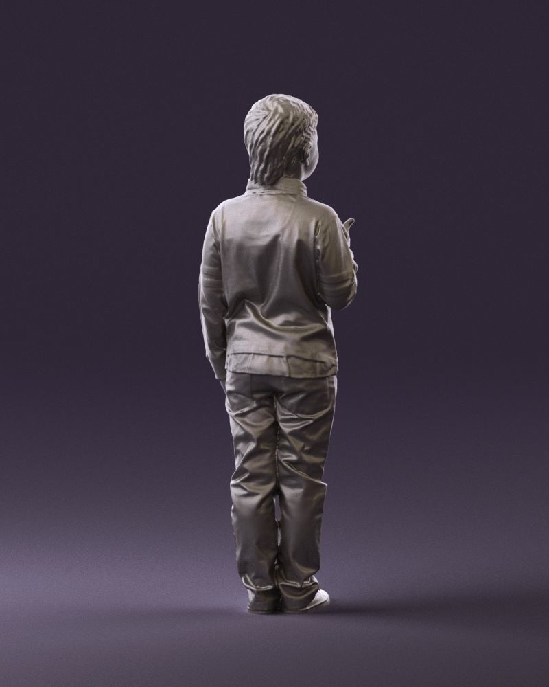 Kid in blue polo 0671 3D Print Ready 3D print model_17