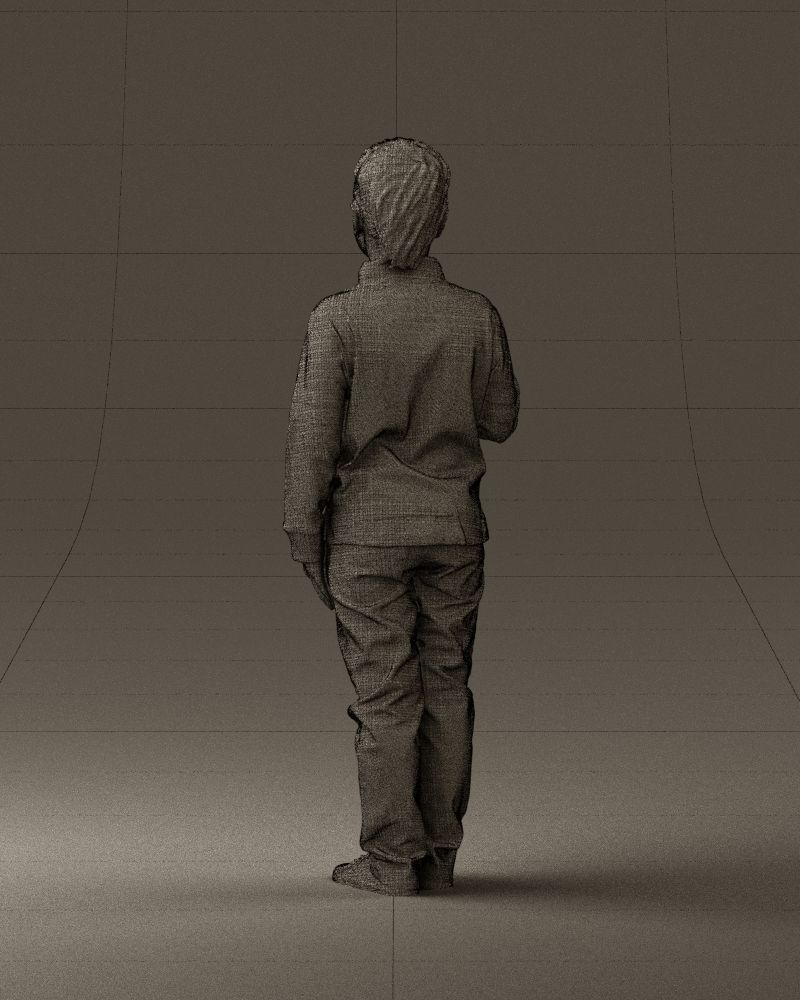 Kid in blue polo 0671 3D Print Ready 3D print model_28