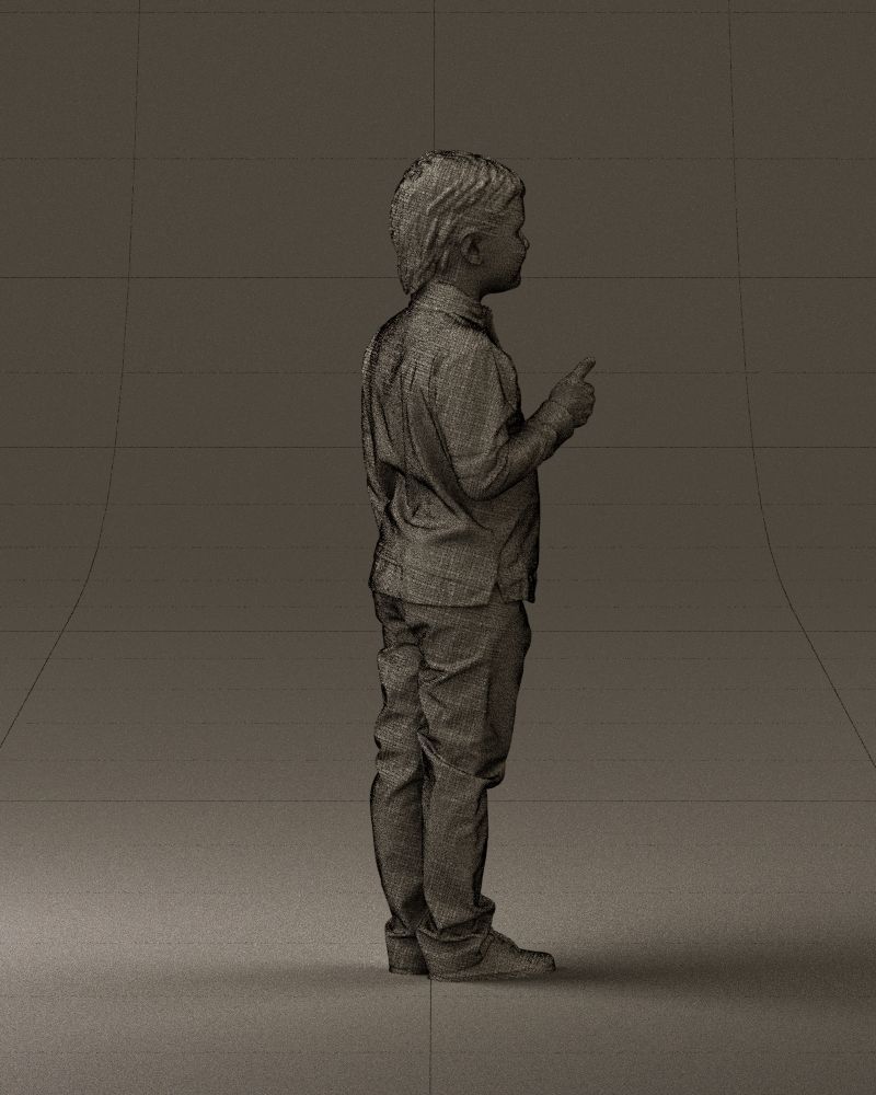 Kid in blue polo 0671 3D Print Ready 3D print model_26