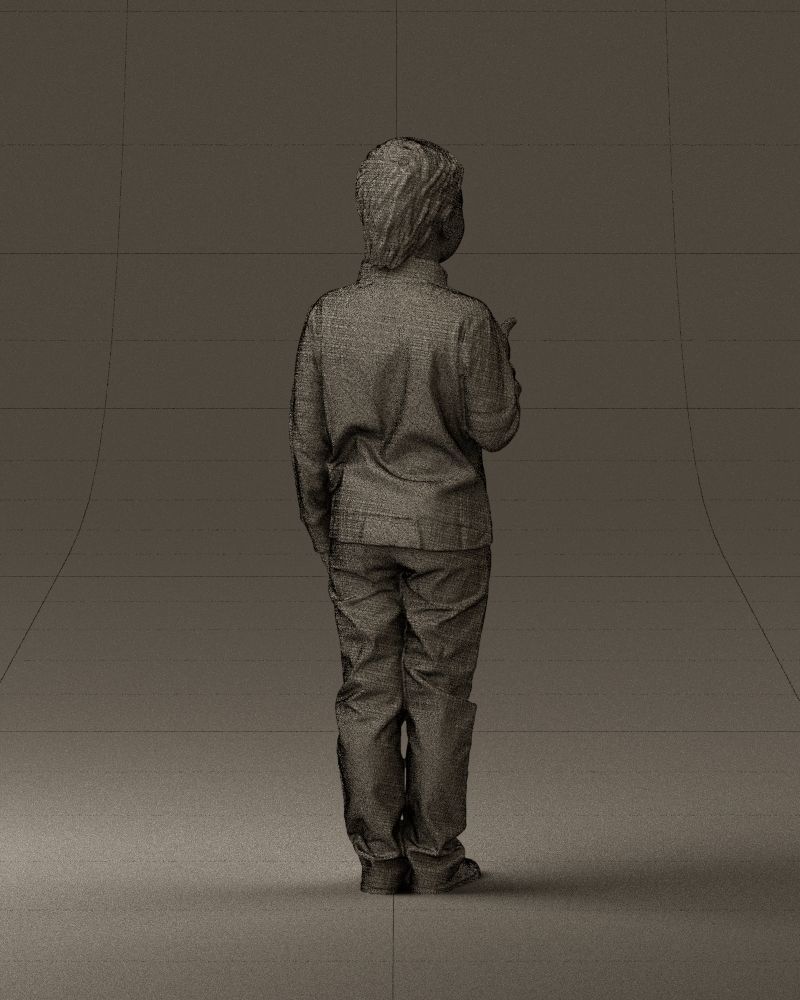 Kid in blue polo 0671 3D Print Ready 3D print model_29