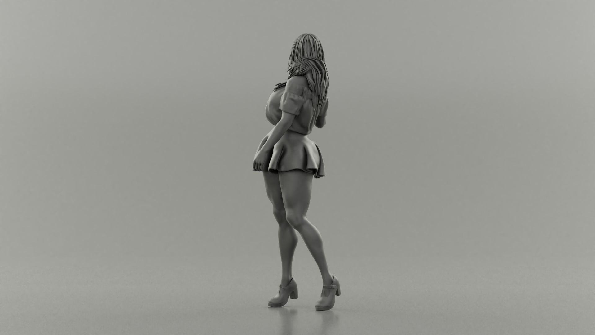Pretty Attention Girl 3D print model_11