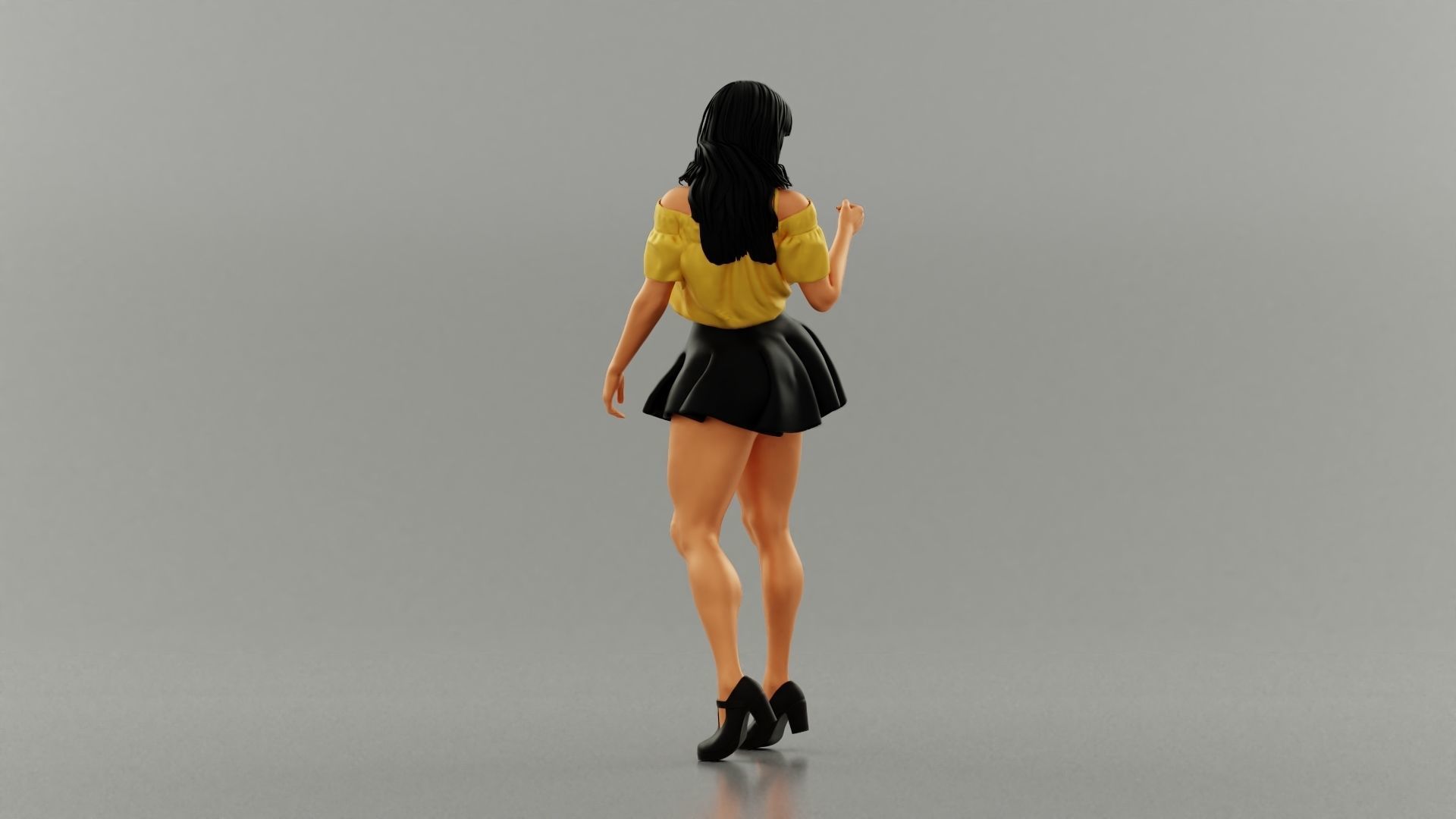 Pretty Attention Girl 3D print model_3