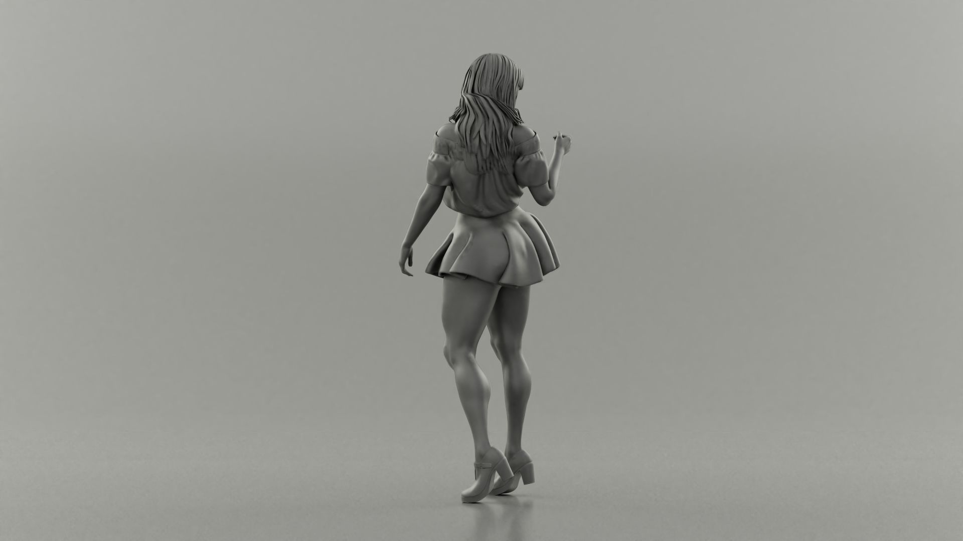 Pretty Attention Girl 3D print model_10