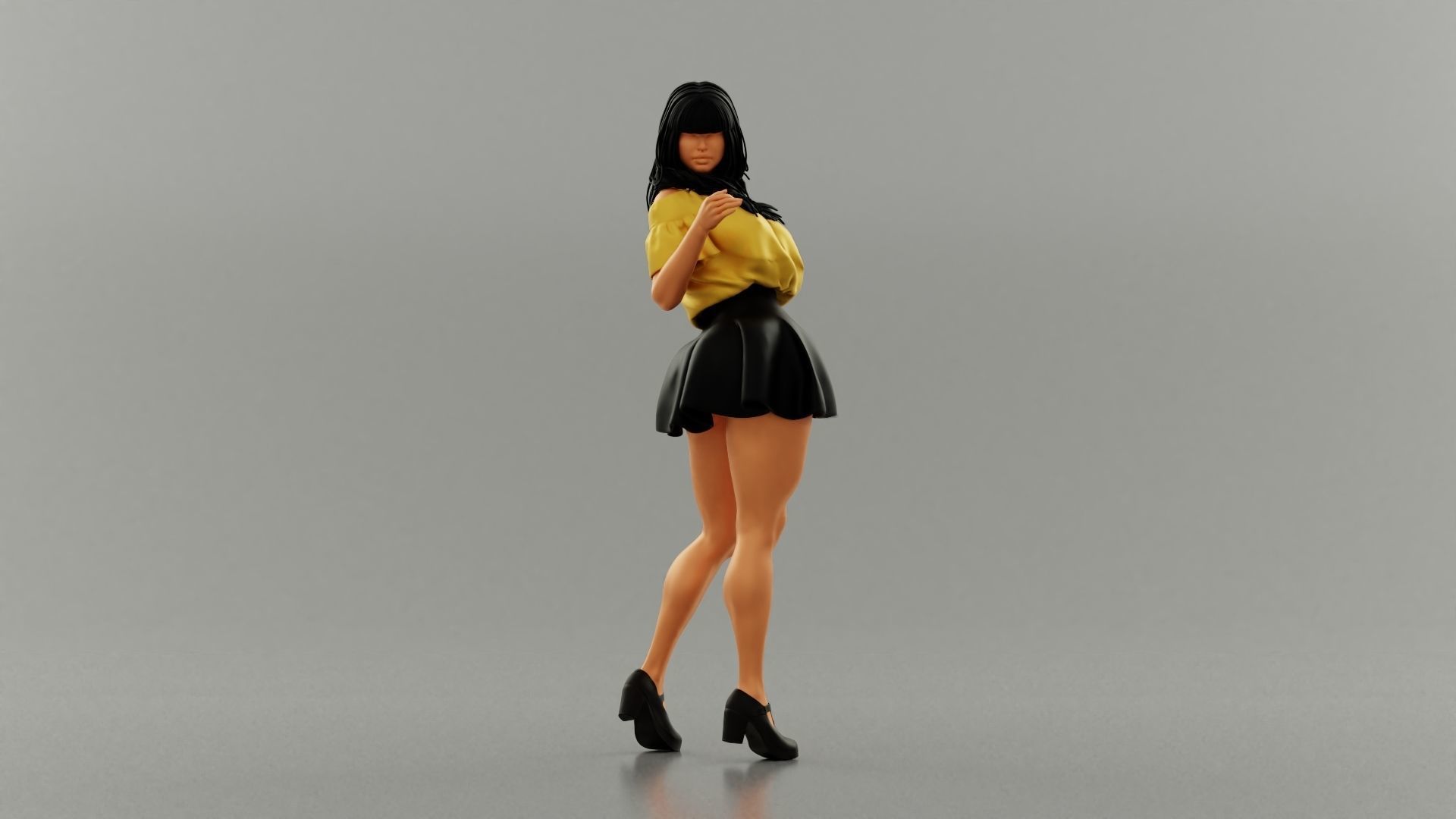 Pretty Attention Girl 3D print model_1