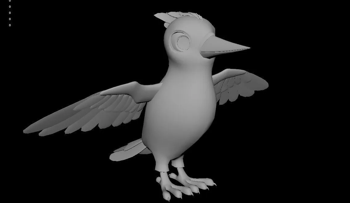 Woodpecker Bird Low-poly 3D model