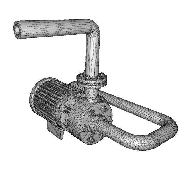 Metallic Borewell Pump Low-poly 3D model_3