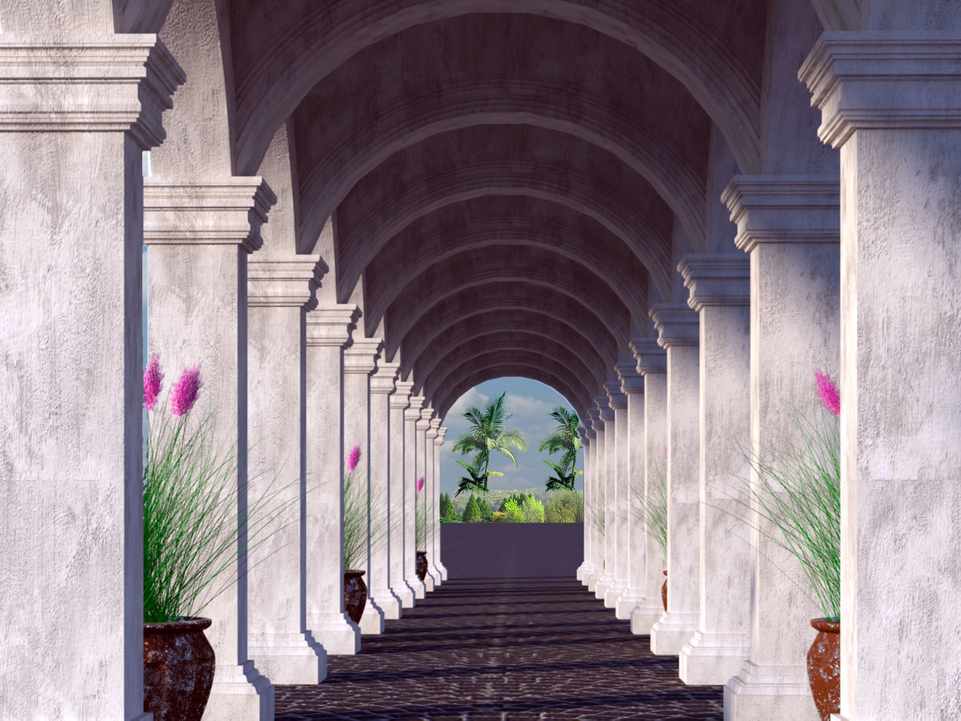 Classic Arch Low-poly 3D model_1