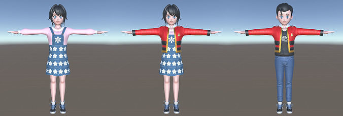 Girl 3d Model chinese Low-poly 3D model