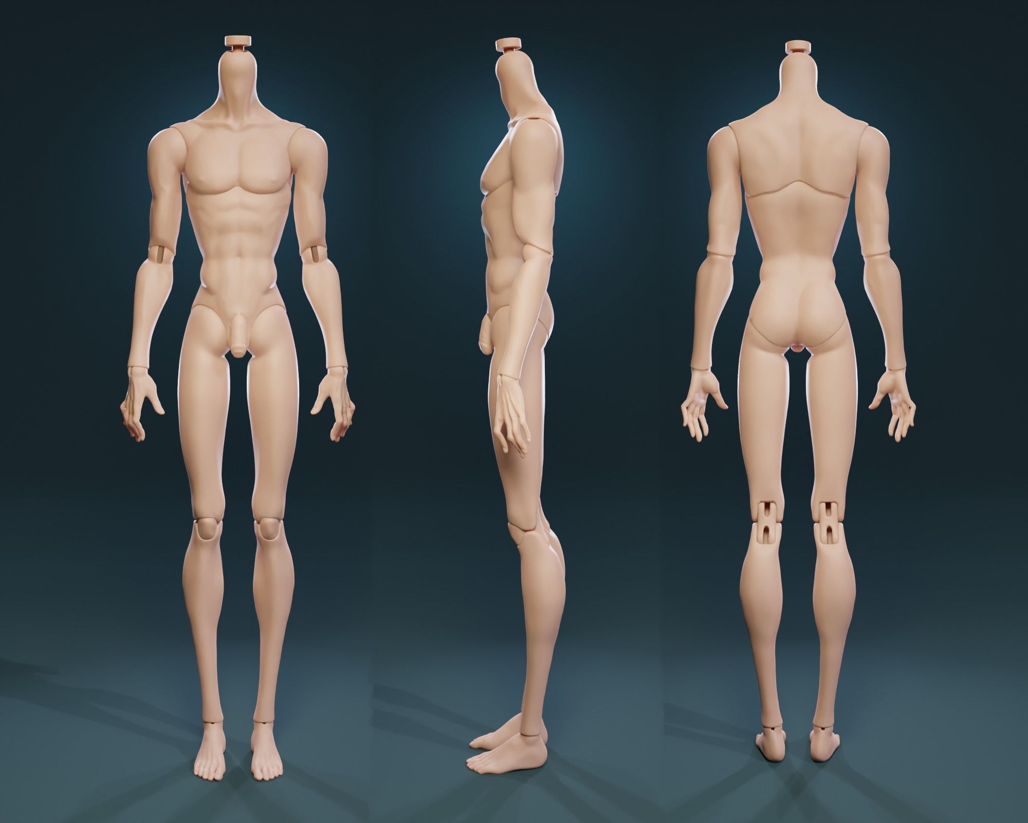 Pluto BJD body 3D print model_3