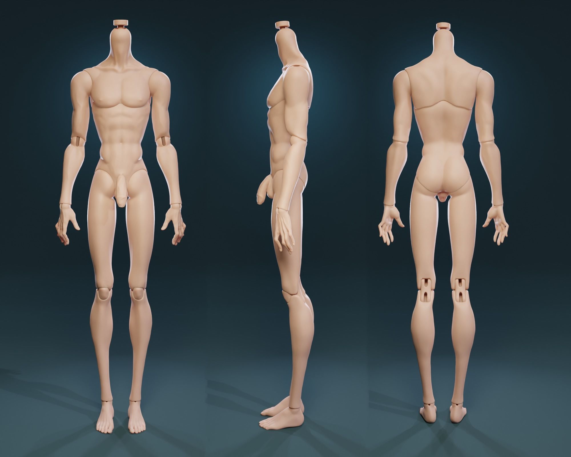Pluto BJD body 3D print model_2