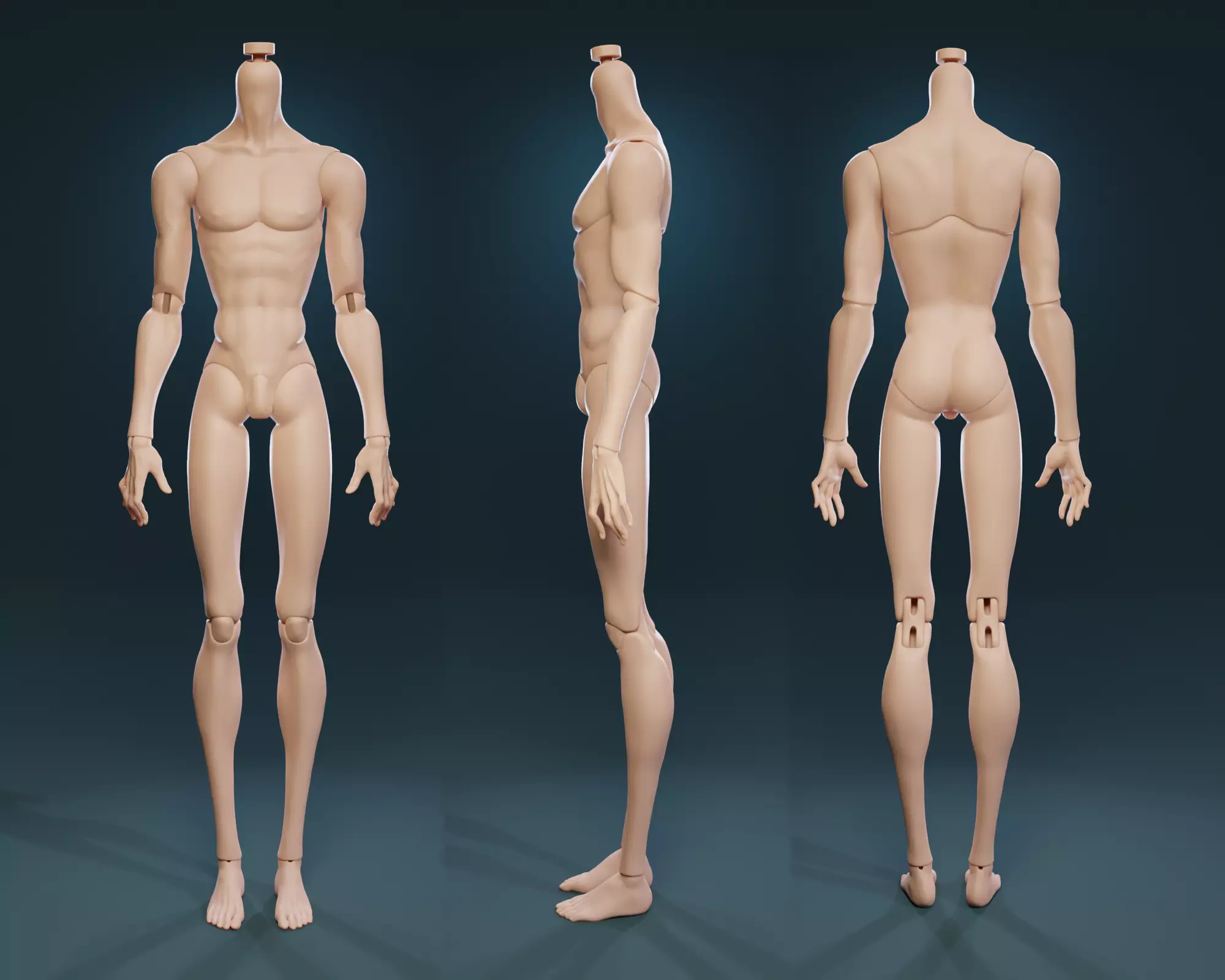 Pluto BJD body 3D print model_0