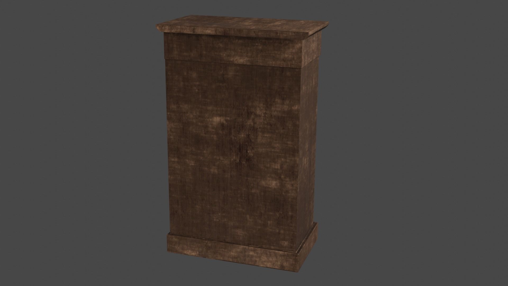 Antique Bookshelf Low-poly 3D model_7