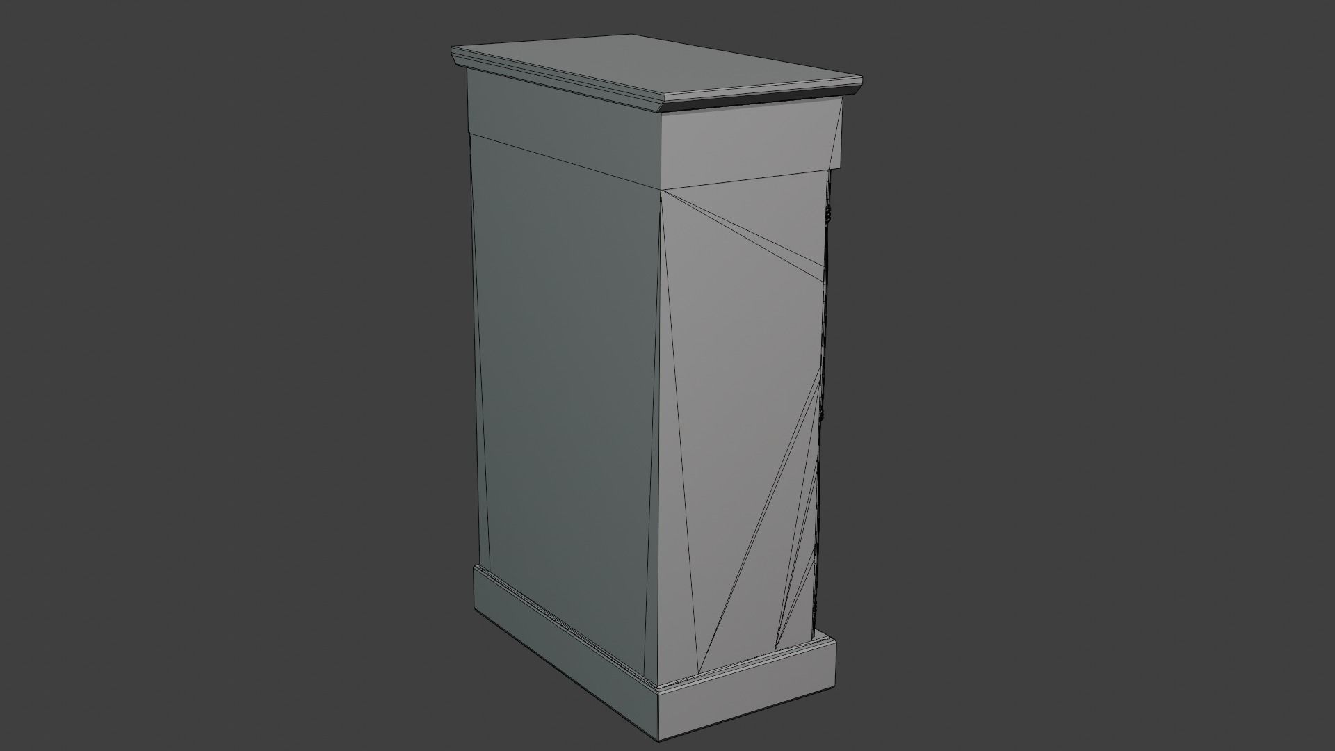 Antique Bookshelf Low-poly 3D model_6