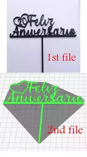 Feliz Aniversario topper 3D model