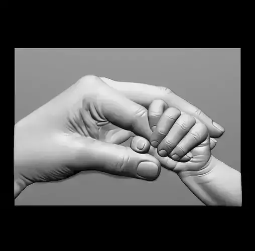 Hand of mother and child 3D print model