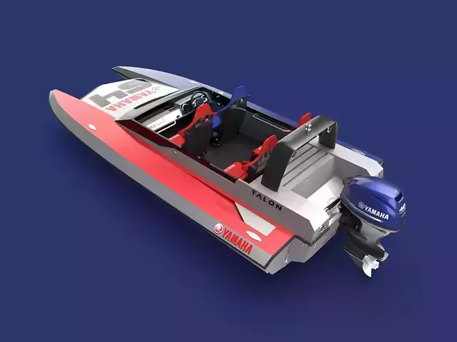18 Foot Racing Speed Boat  3D model