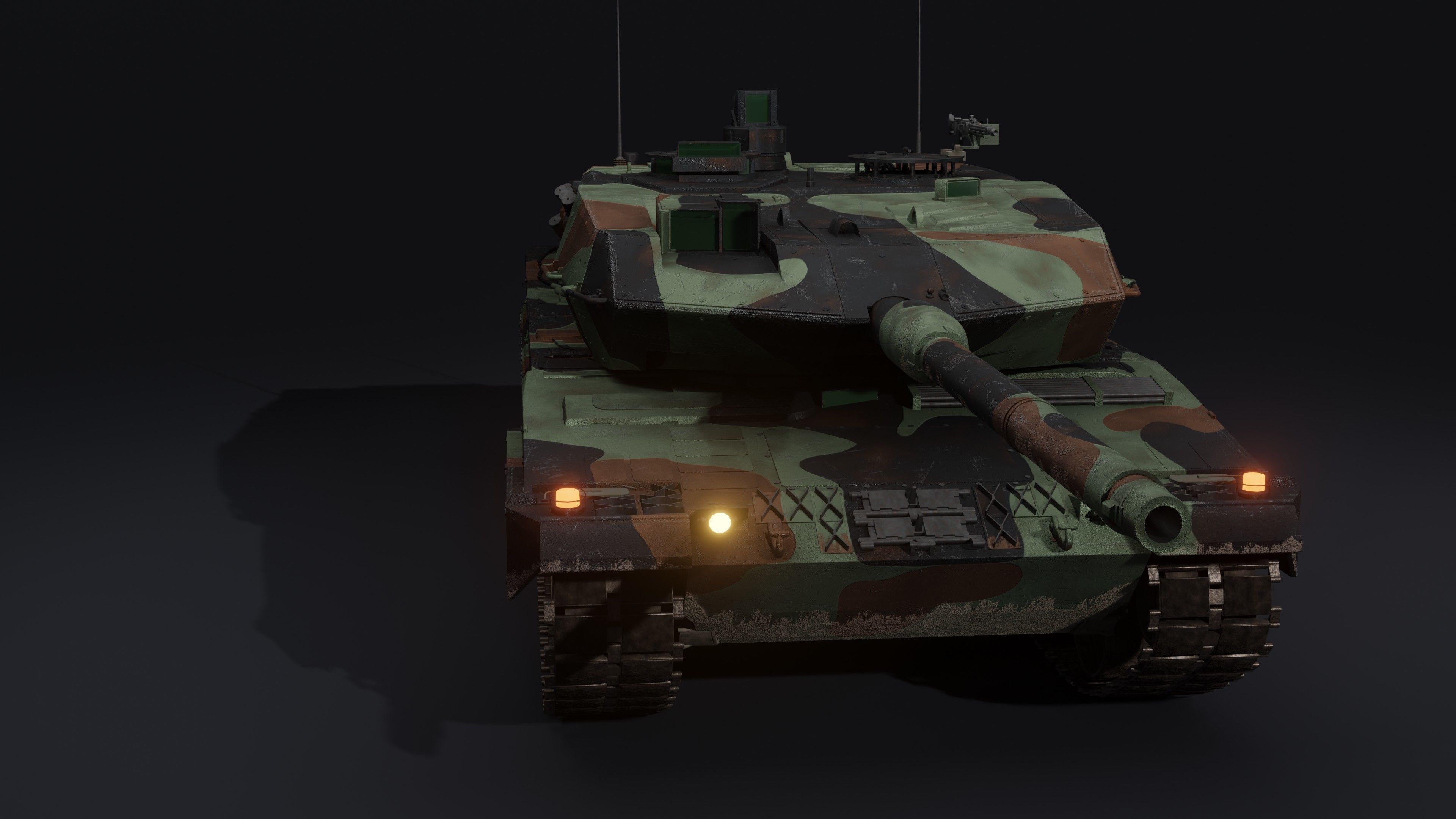 Leopard 2A6 Rigged MBT 3D model_2