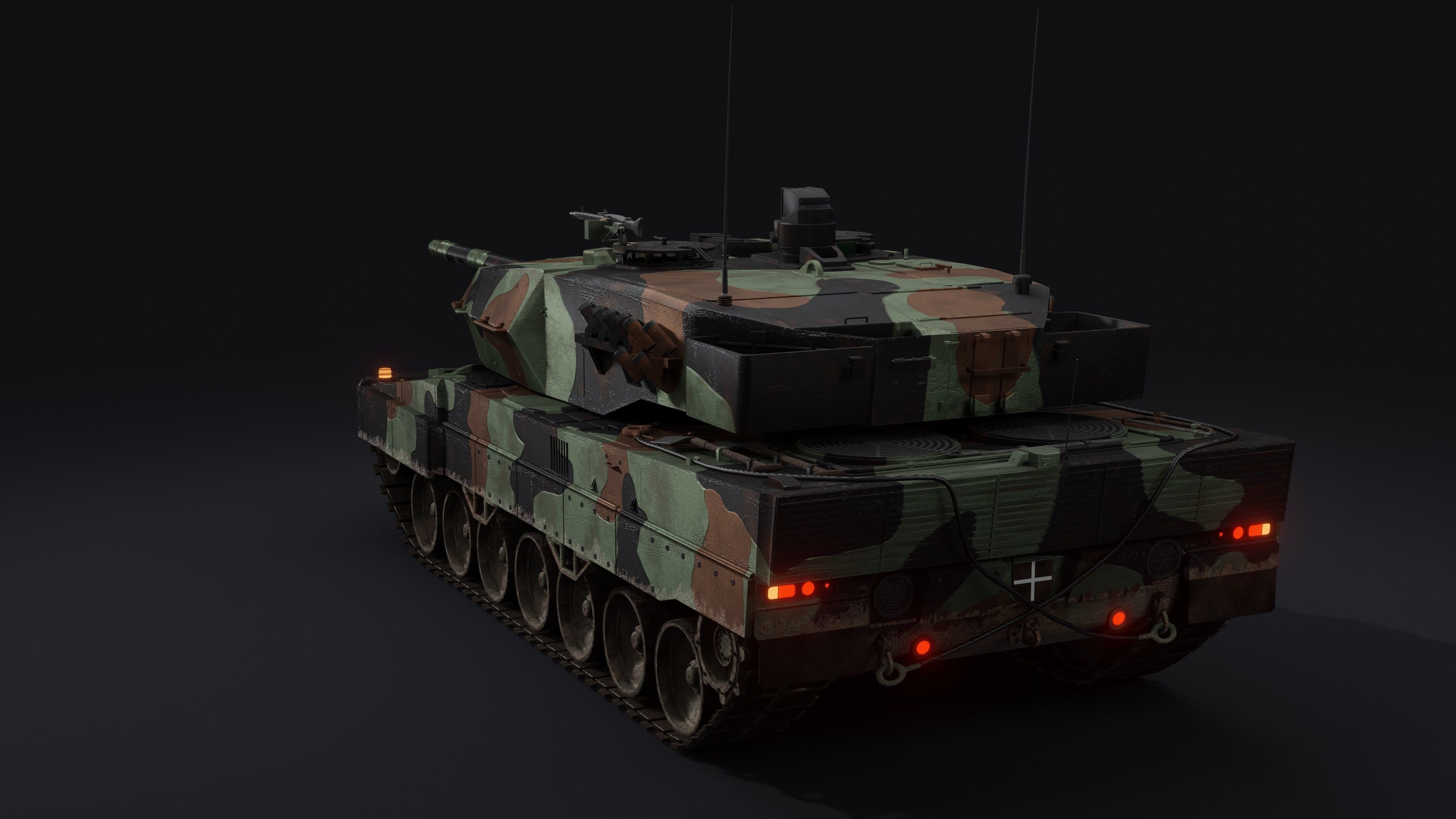 Leopard 2A6 Rigged MBT 3D model_3
