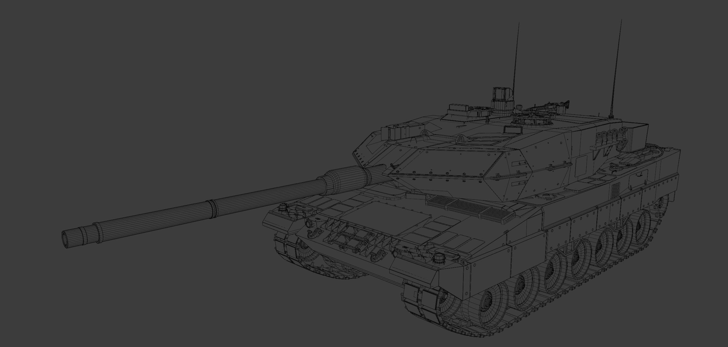 Leopard 2A6 Rigged MBT 3D model_12