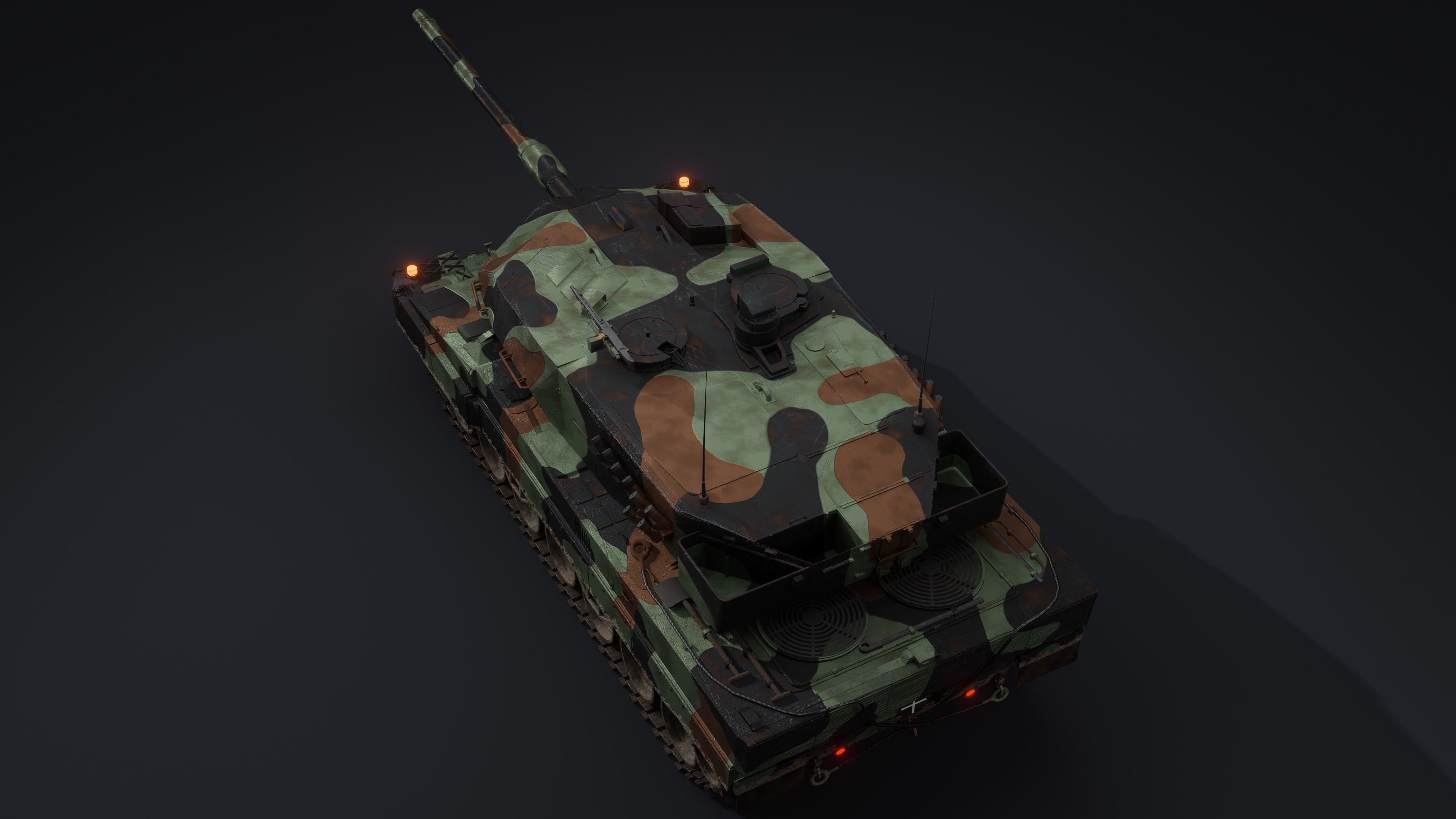 Leopard 2A6 Rigged MBT 3D model_5