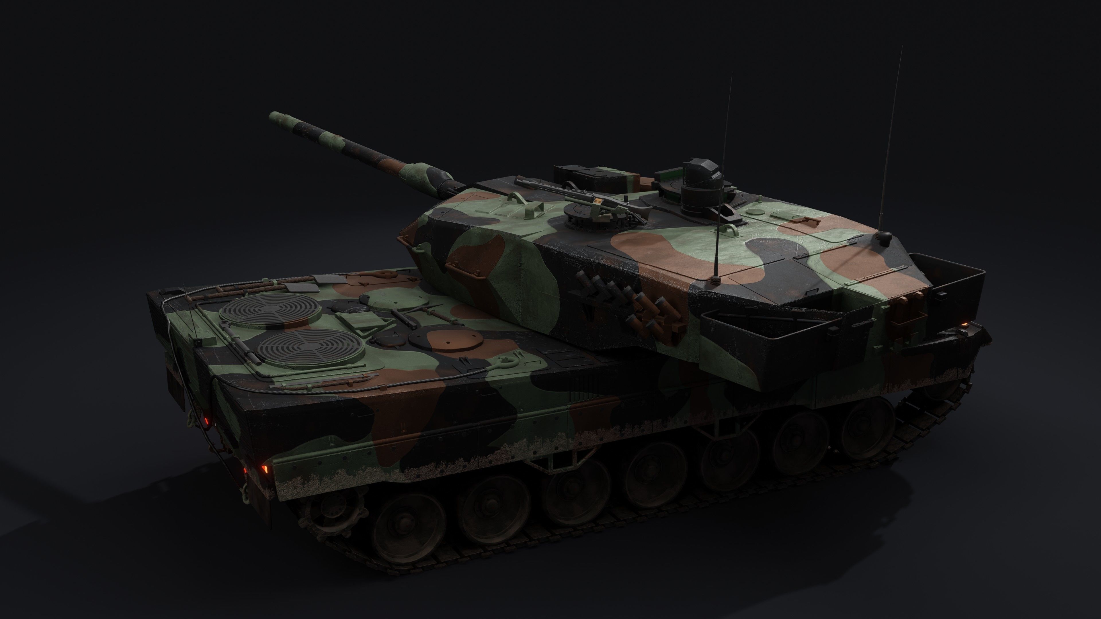 Leopard 2A6 Rigged MBT 3D model_8
