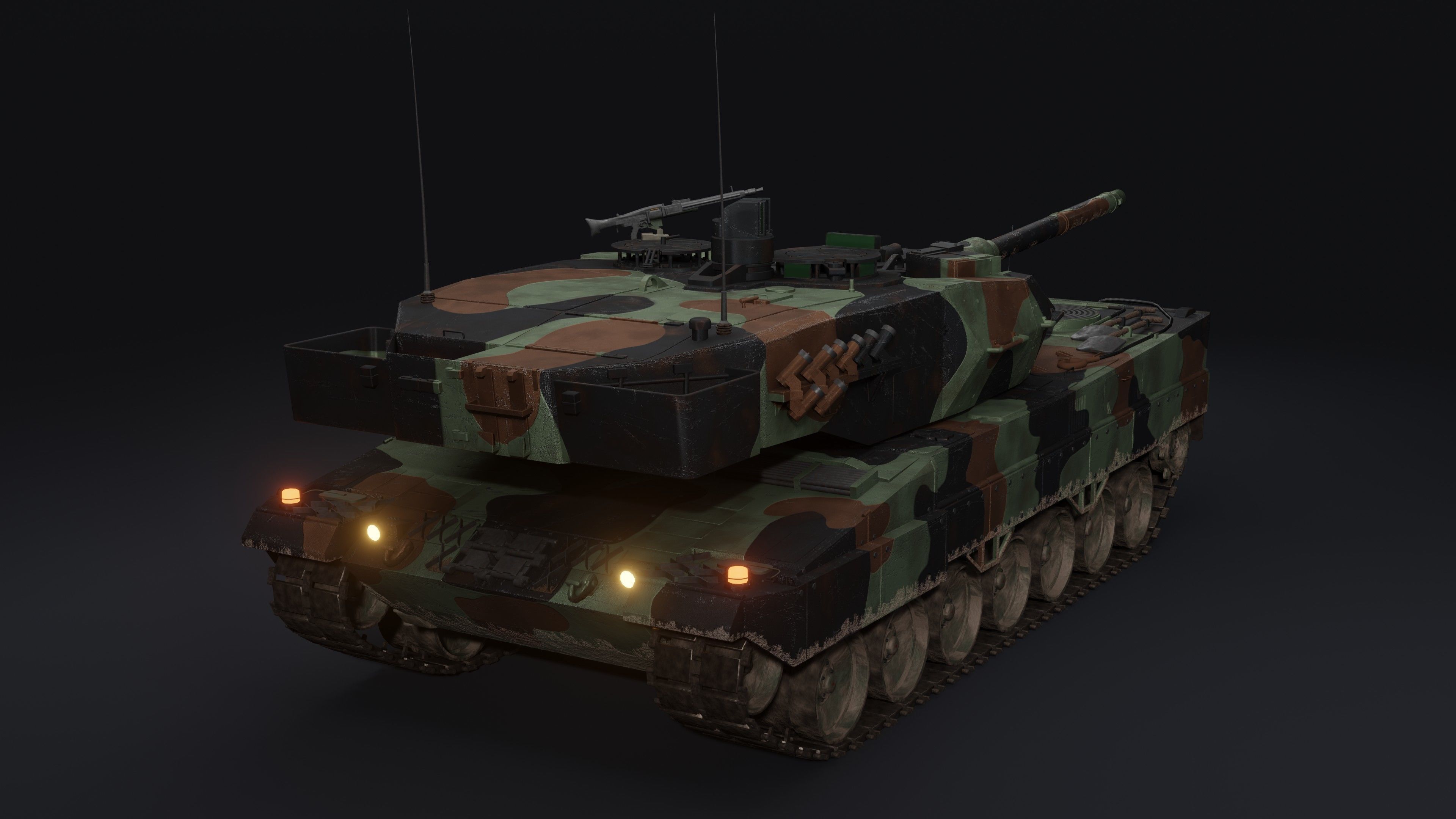 Leopard 2A6 Rigged MBT 3D model_10