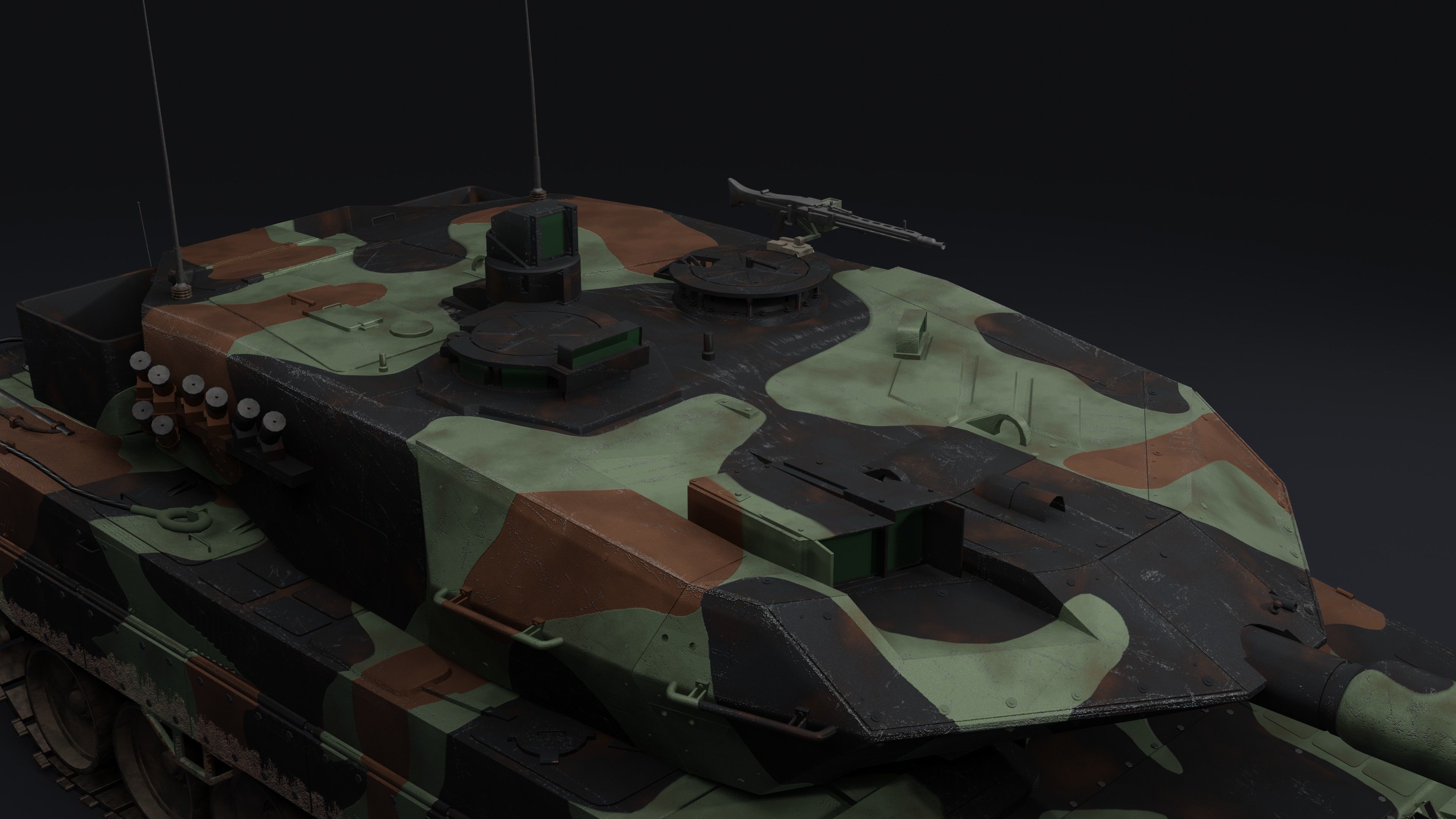 Leopard 2A6 Rigged MBT 3D model_4