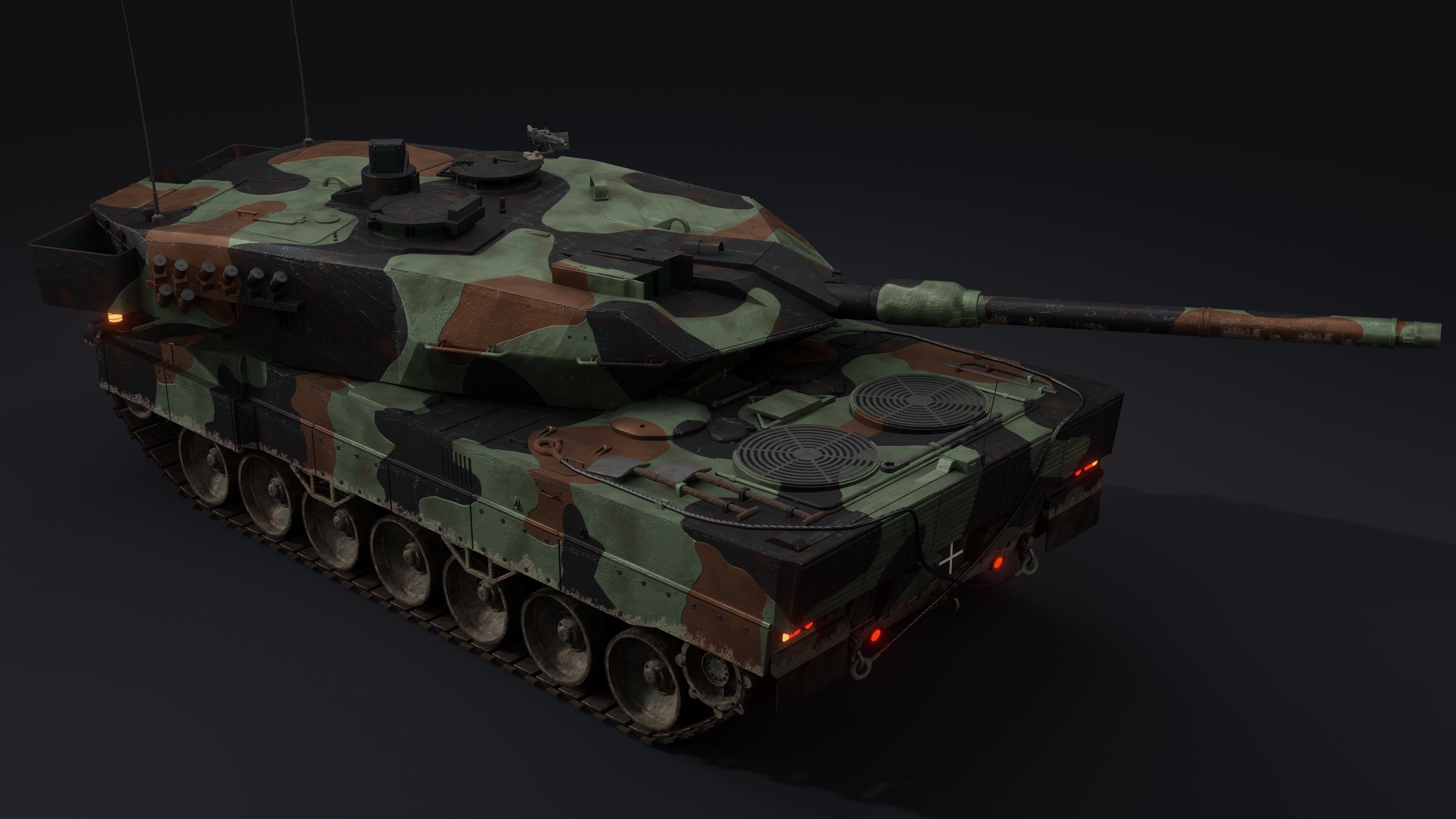 Leopard 2A6 Rigged MBT 3D model_9