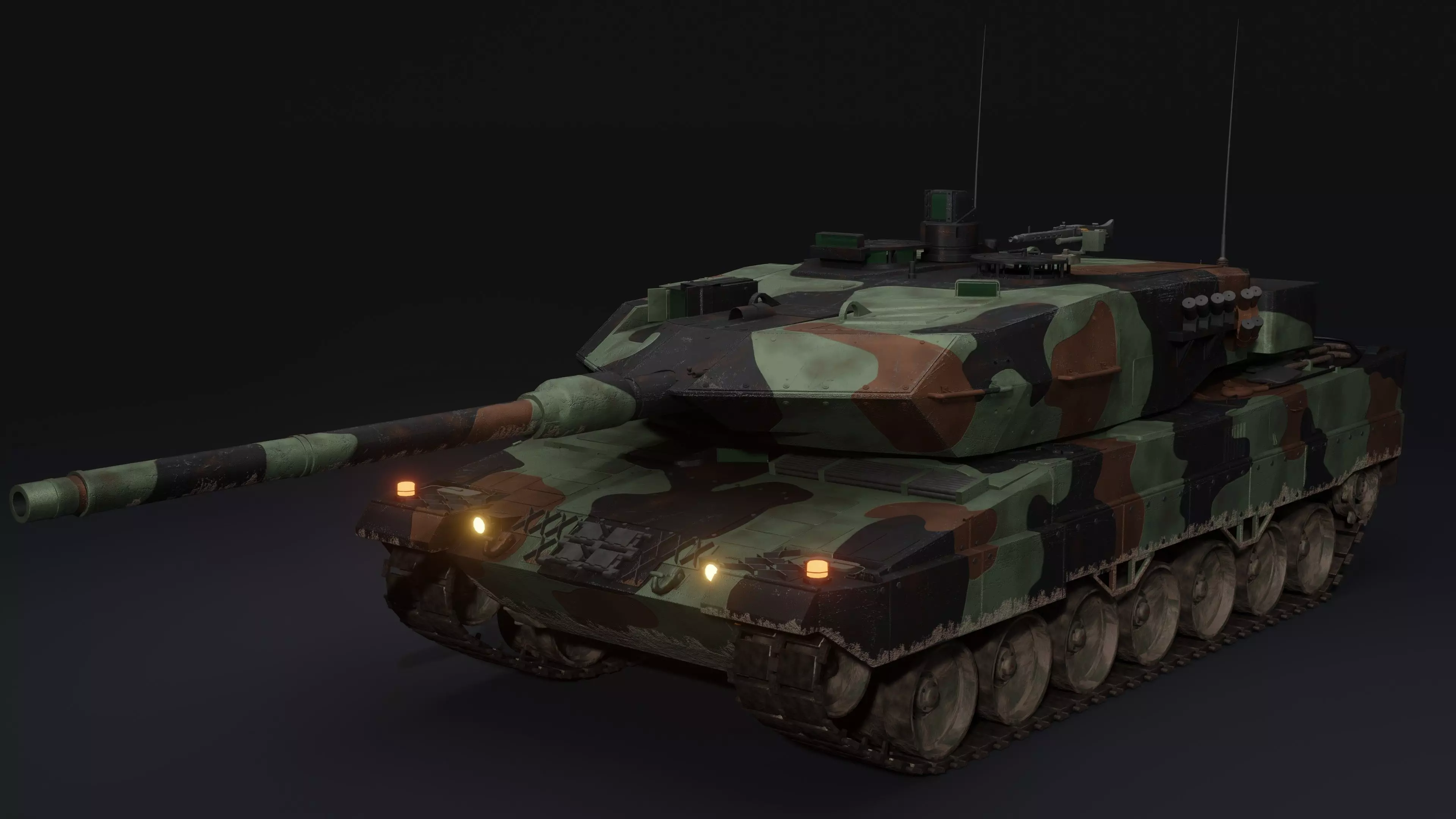Leopard 2A6 Rigged MBT 3D model_0