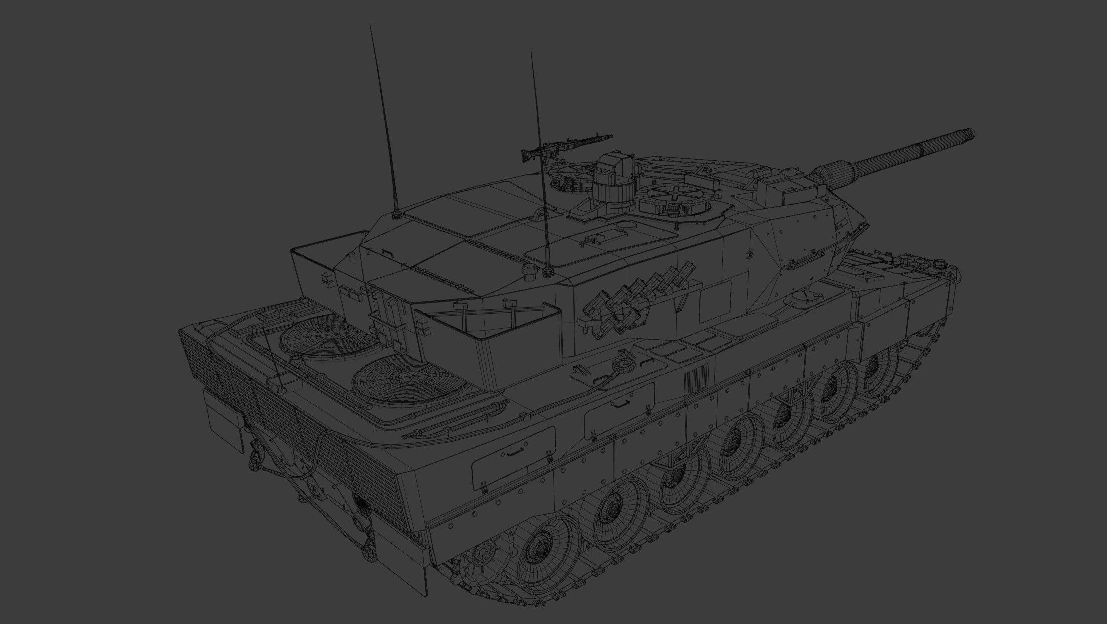 Leopard 2A6 Rigged MBT 3D model_13