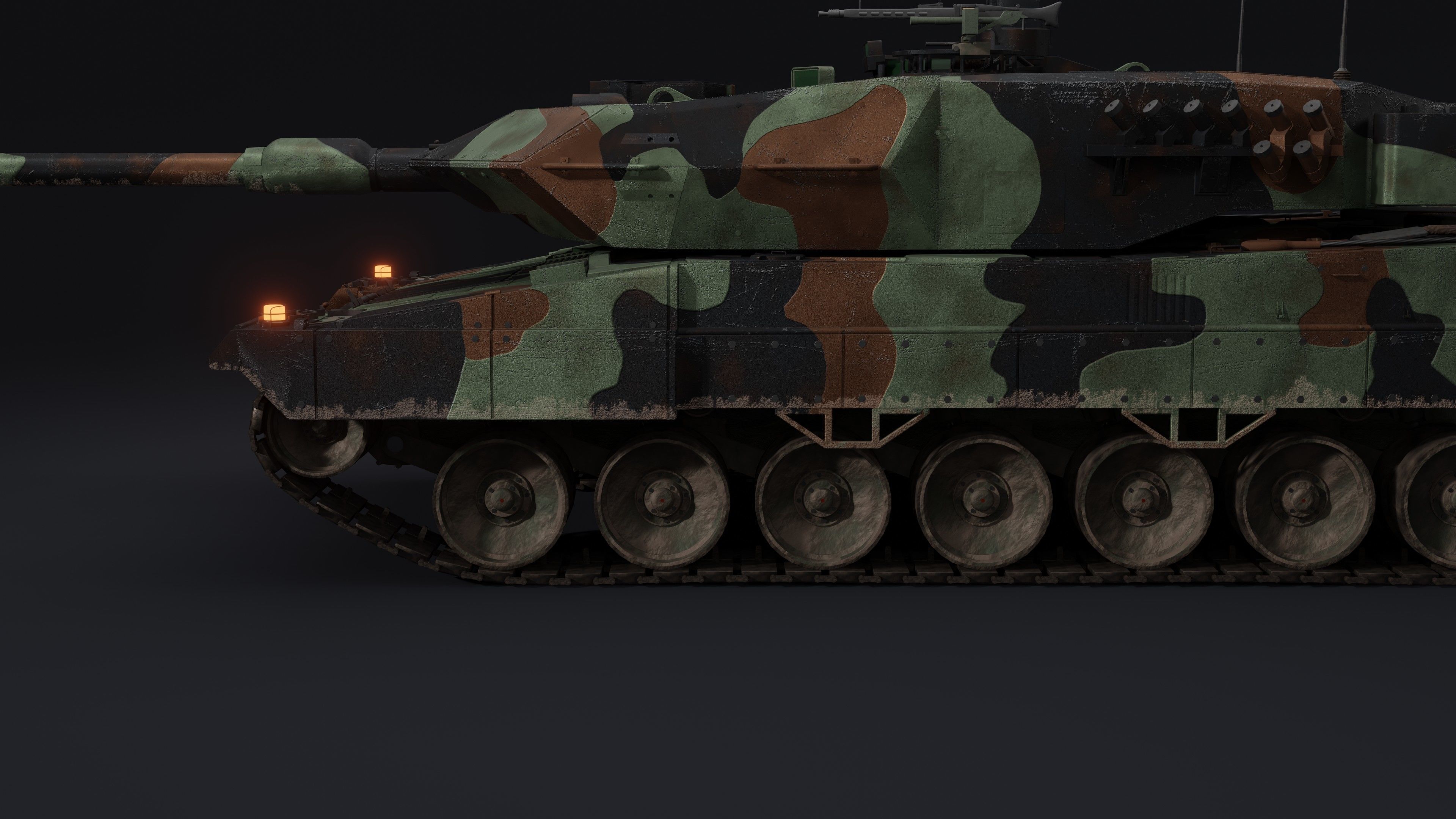 Leopard 2A6 Rigged MBT 3D model_6