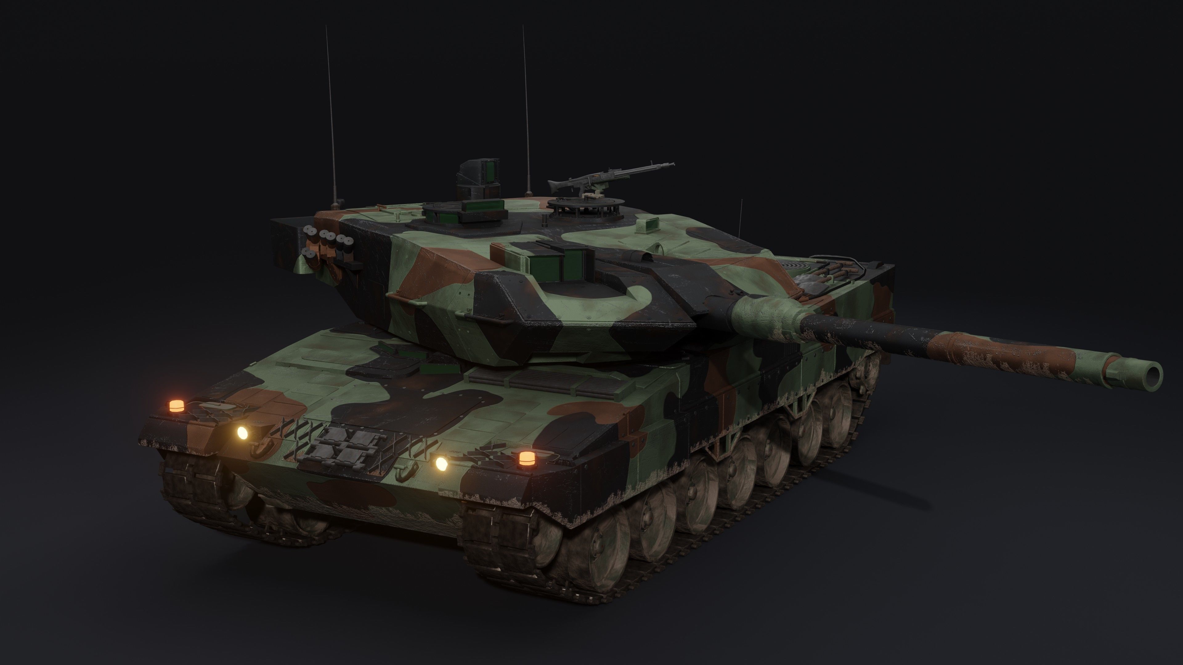 Leopard 2A6 Rigged MBT 3D model_7