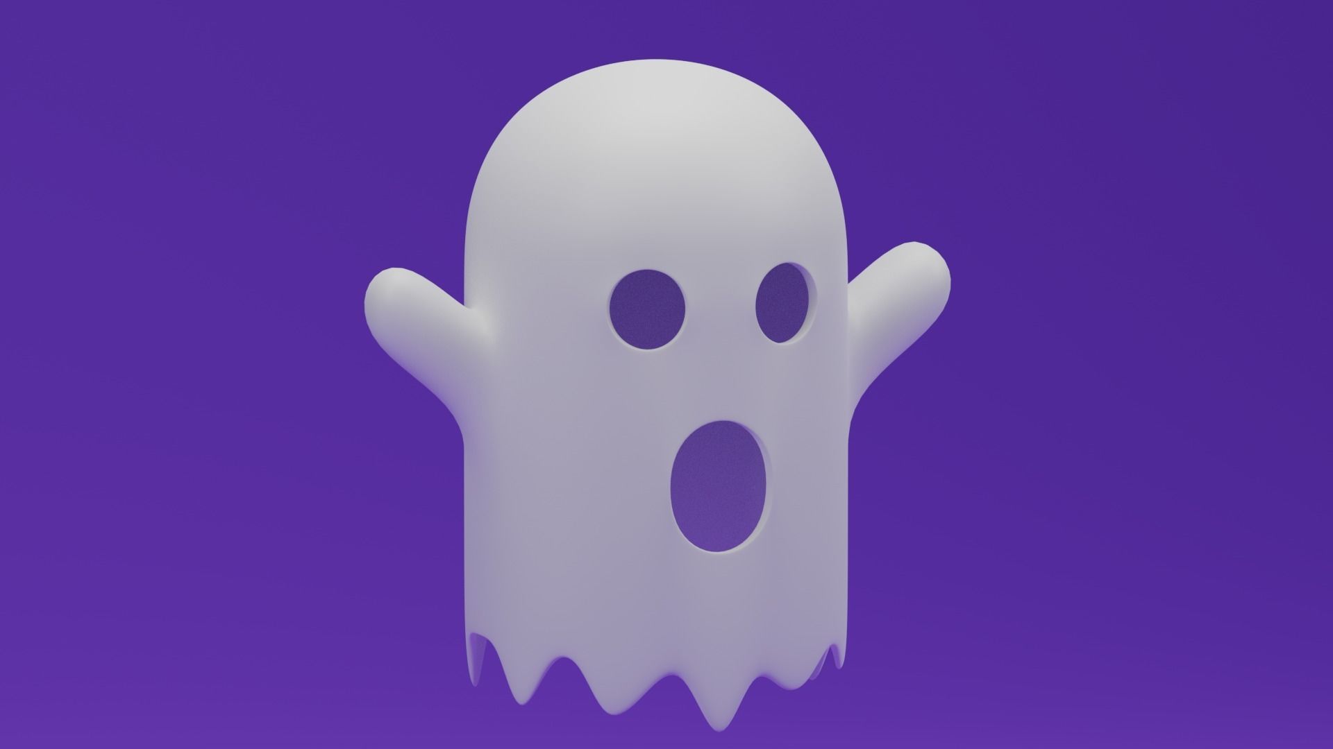 Cartoon Ghost 3D model_2