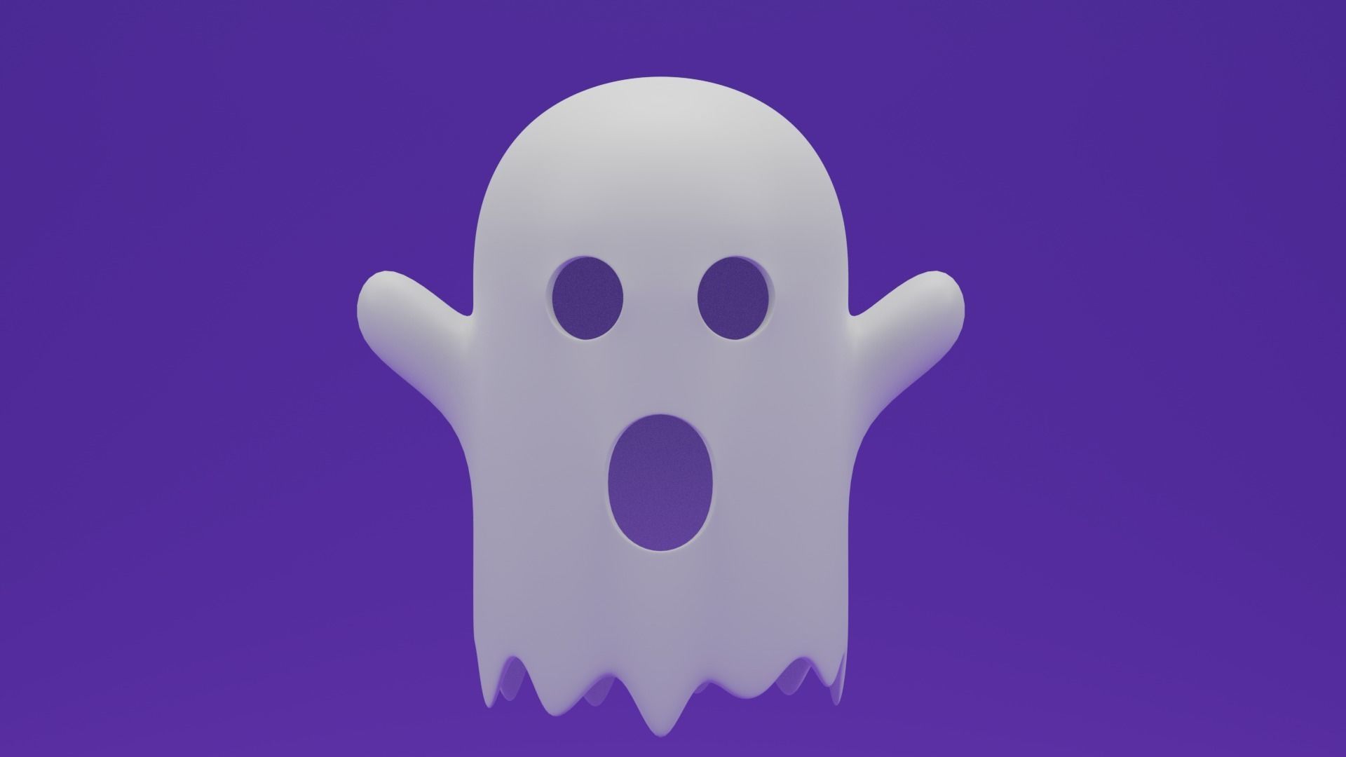 Cartoon Ghost 3D model_4