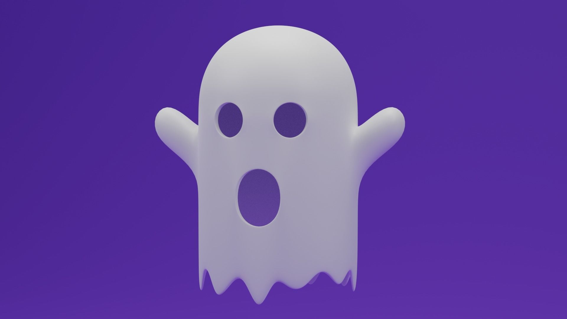 Cartoon Ghost 3D model_3