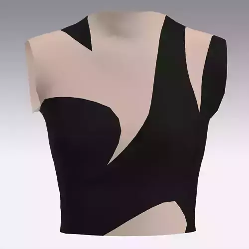 BLOUSE ASYMETRIC TRANSPARENT LOOK BLACK