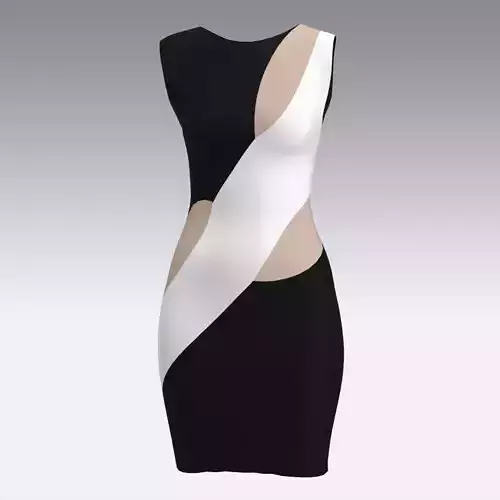 DRESS  BLACK AND WHITE CORSET BLOUSE LOOK ASYMETRIC MODERN