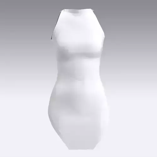 DRESS  WHITE ASYMETRIC SKIRT LOOK