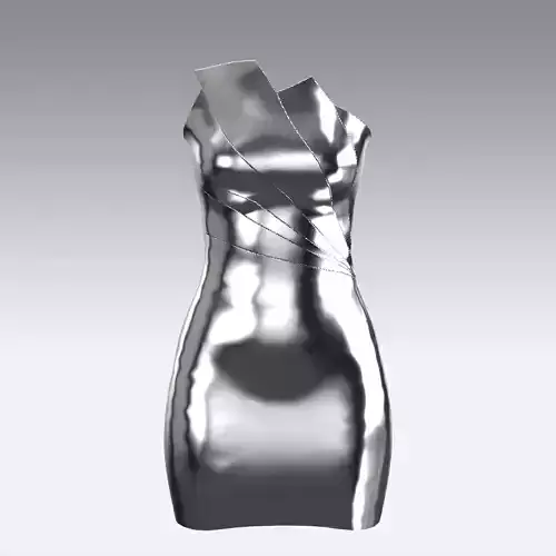 DRESS METALIC LOOK MODERN STYLE