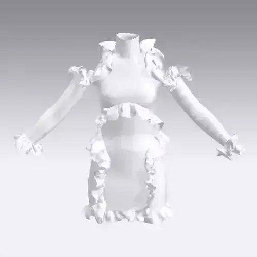 DRESS RUFFLED LOOK WHITE STYLE