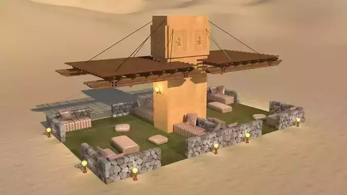 Double Pergolas in Traditional Arabic Style