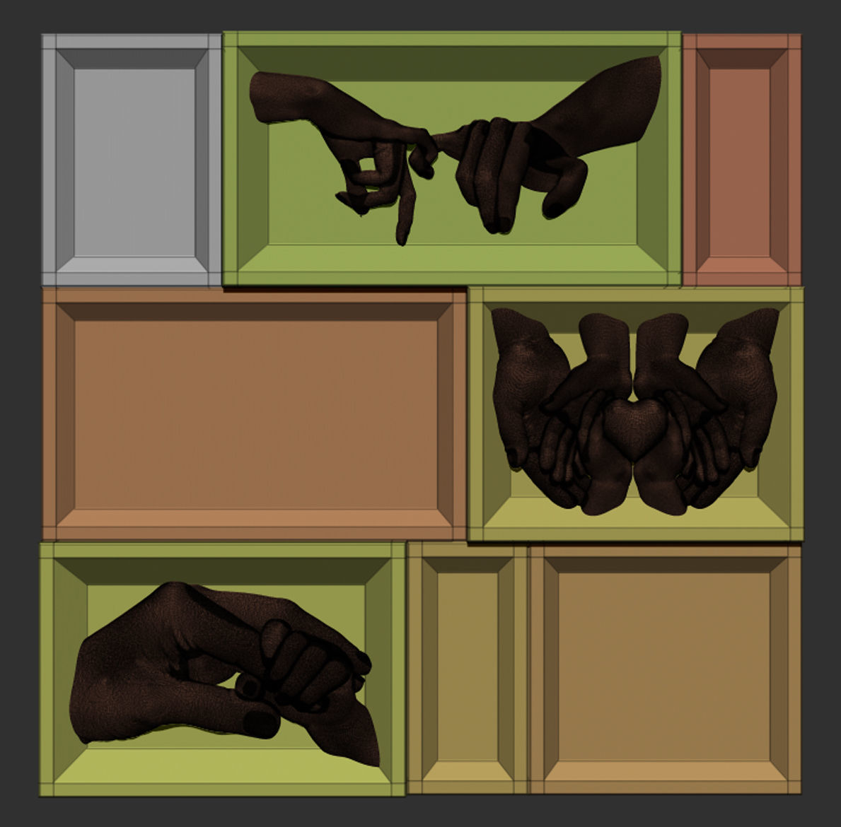 Hands panel 3D print model 3D print model_2