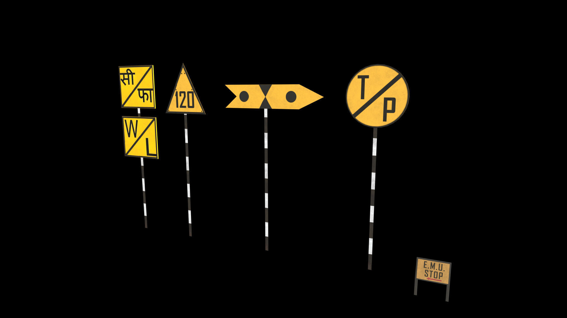 Indian Railway Props Pack  Low-poly 3D model_7