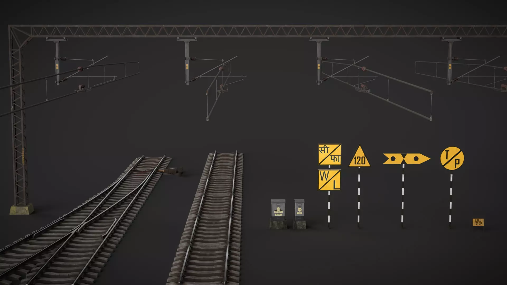 Indian Railway Props Pack  Low-poly 3D model_0