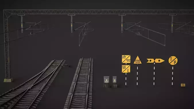 Indian Railway Props Pack  Low-poly 3D model