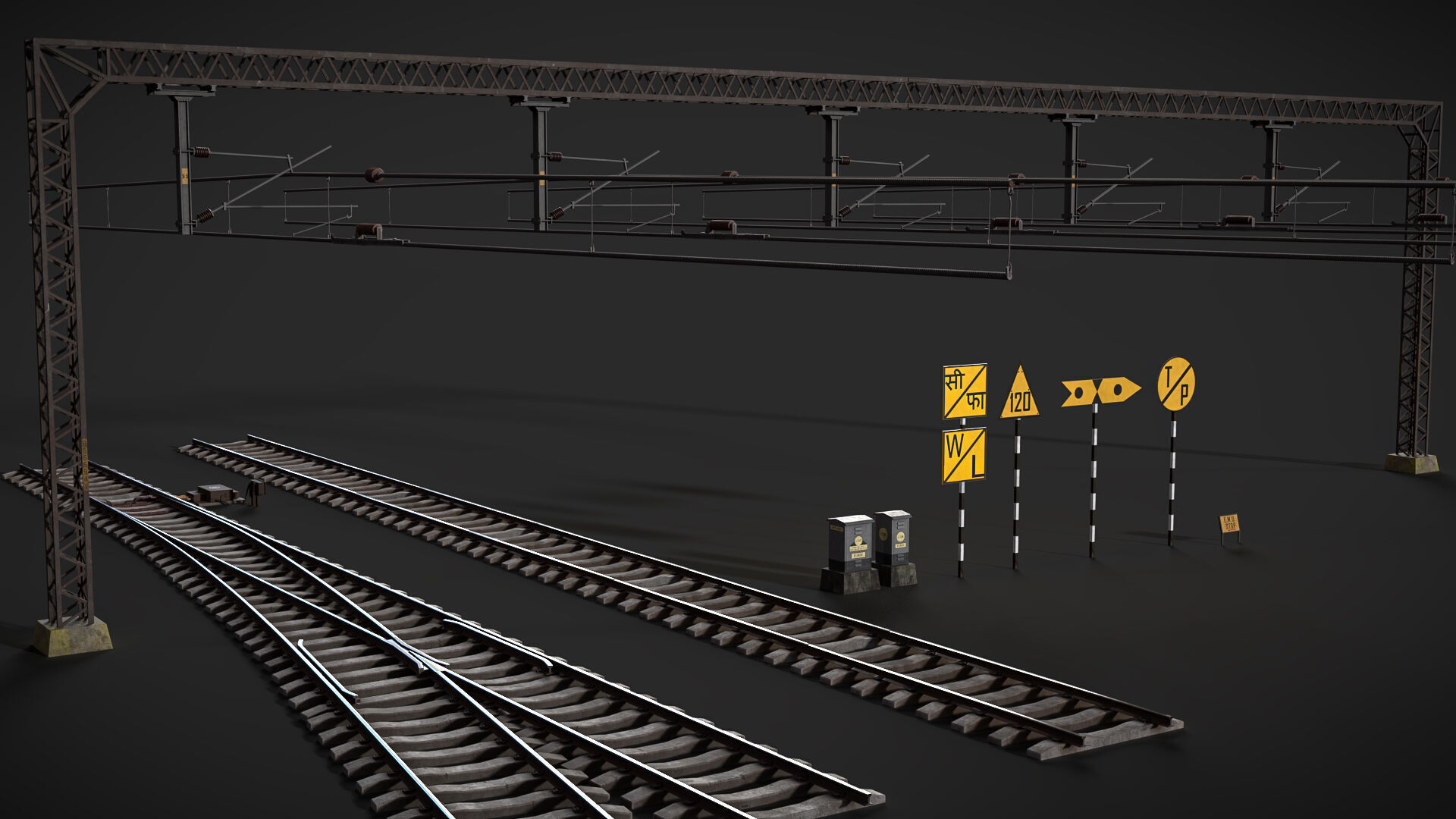 Indian Railway Props Pack  Low-poly 3D model_1